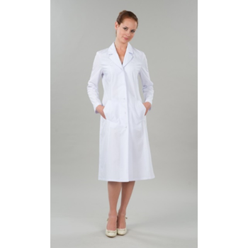 Халат медицинский женский «Классика» ткань ТИСИ белый